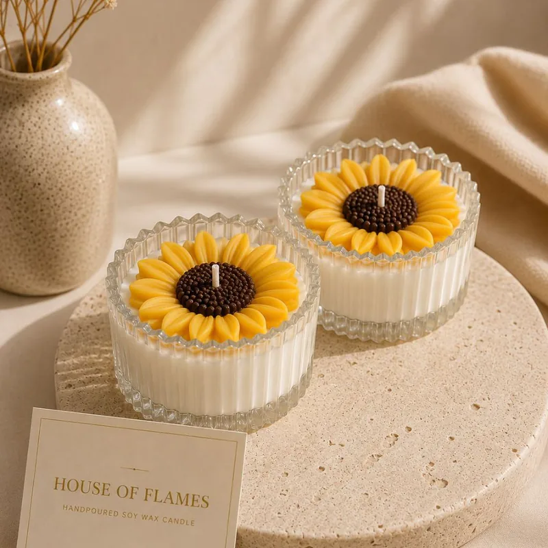Sunflower jar Candle