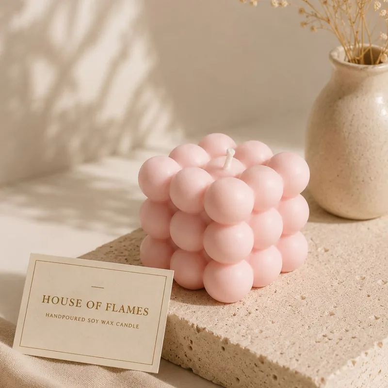 Blush Bubble Cube Candle