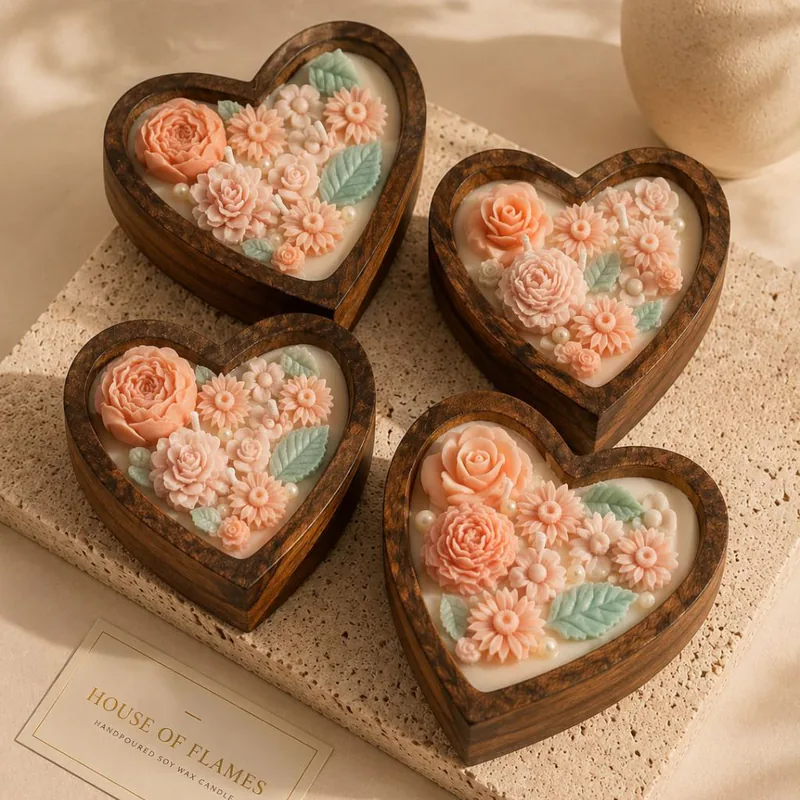 Rose Heart Candle
