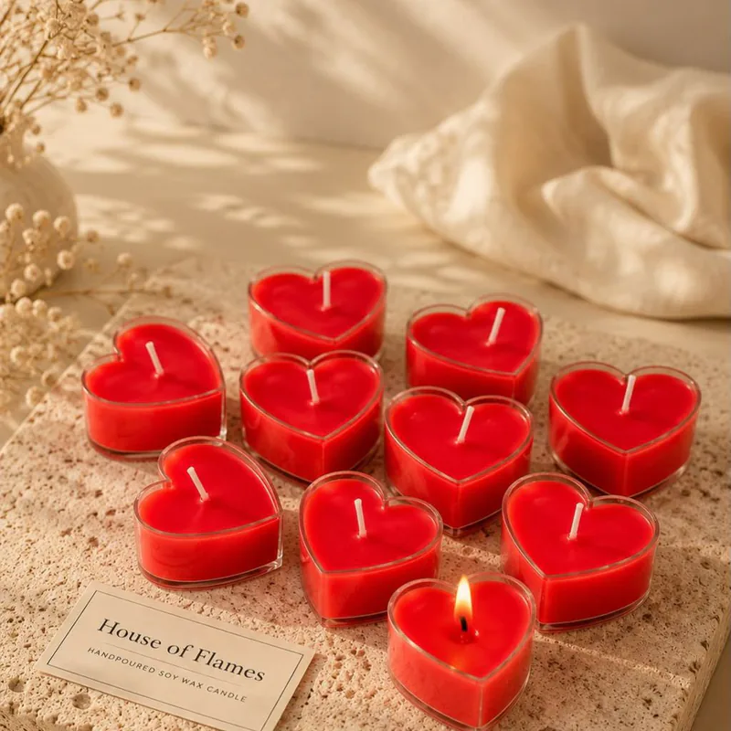 Heart Tealight Candles (Set of 10)